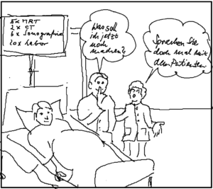 Behandlung Krebs Karikatur